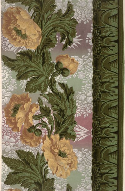 Flower Border, wallpaper design by French School